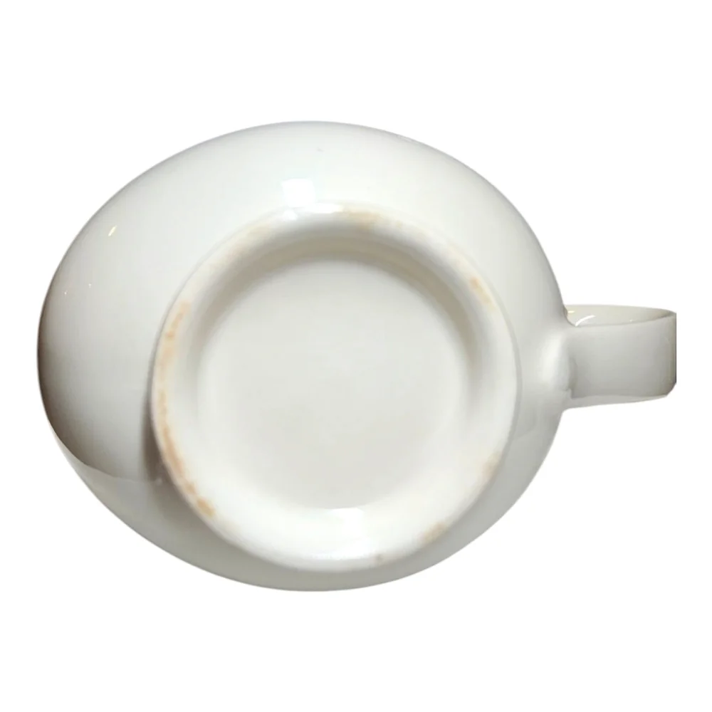 Vintage Gravy Boat Off White Pottery Aqua Inside 1960s Retro